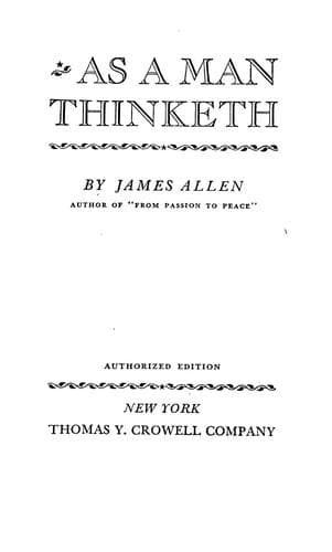 As a Man Thinketh cover