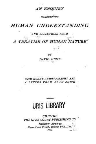 An Enquiry Concerning Human Understanding cover